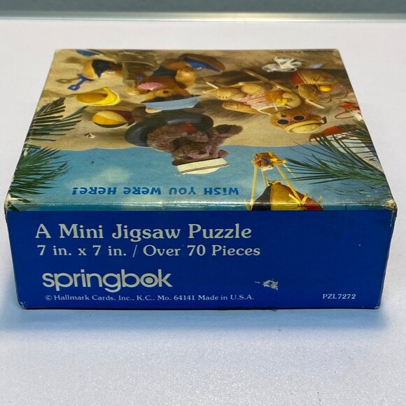 Vintage Springbok "The Beach Bears" Mini Jigsaw Puzzle 7" x 7" Hallmark Cards - Picture 6 of 7